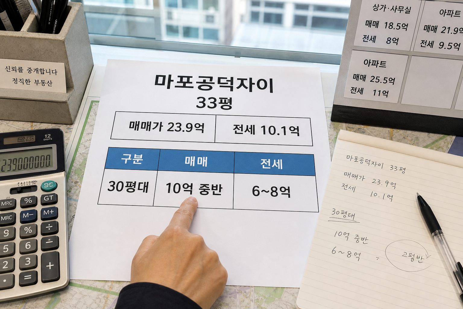 마포공덕자이 아파트 실거래가와 전세가 추이
