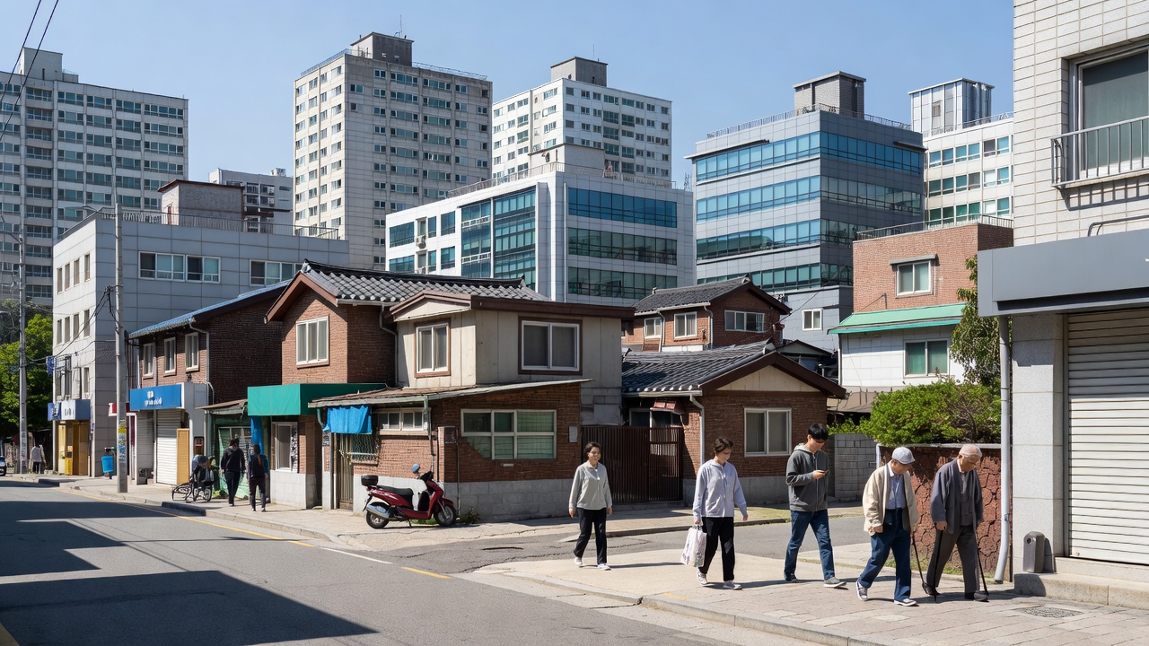 아현역부동산 매물로 등록된 아현동 주택가 모습