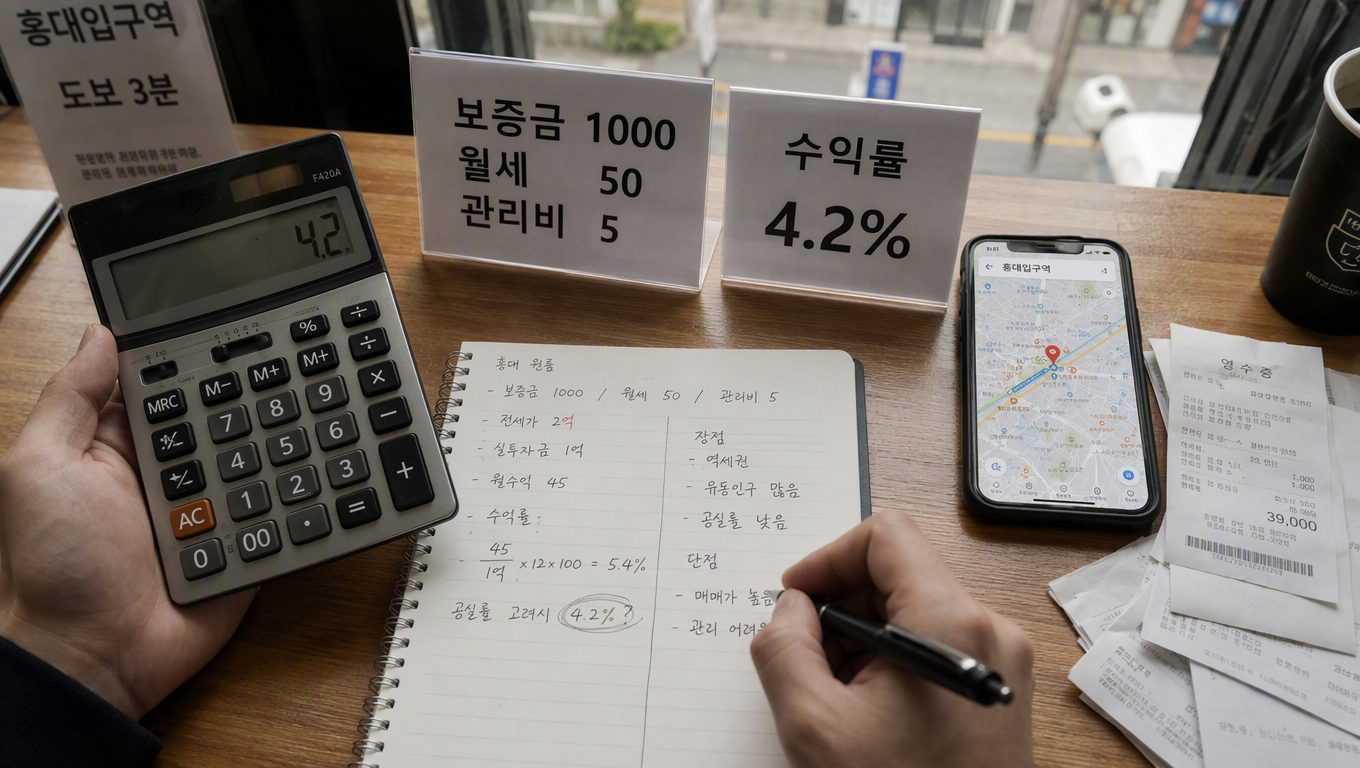홍대오피스텔 월세 시세와 투자 수익률