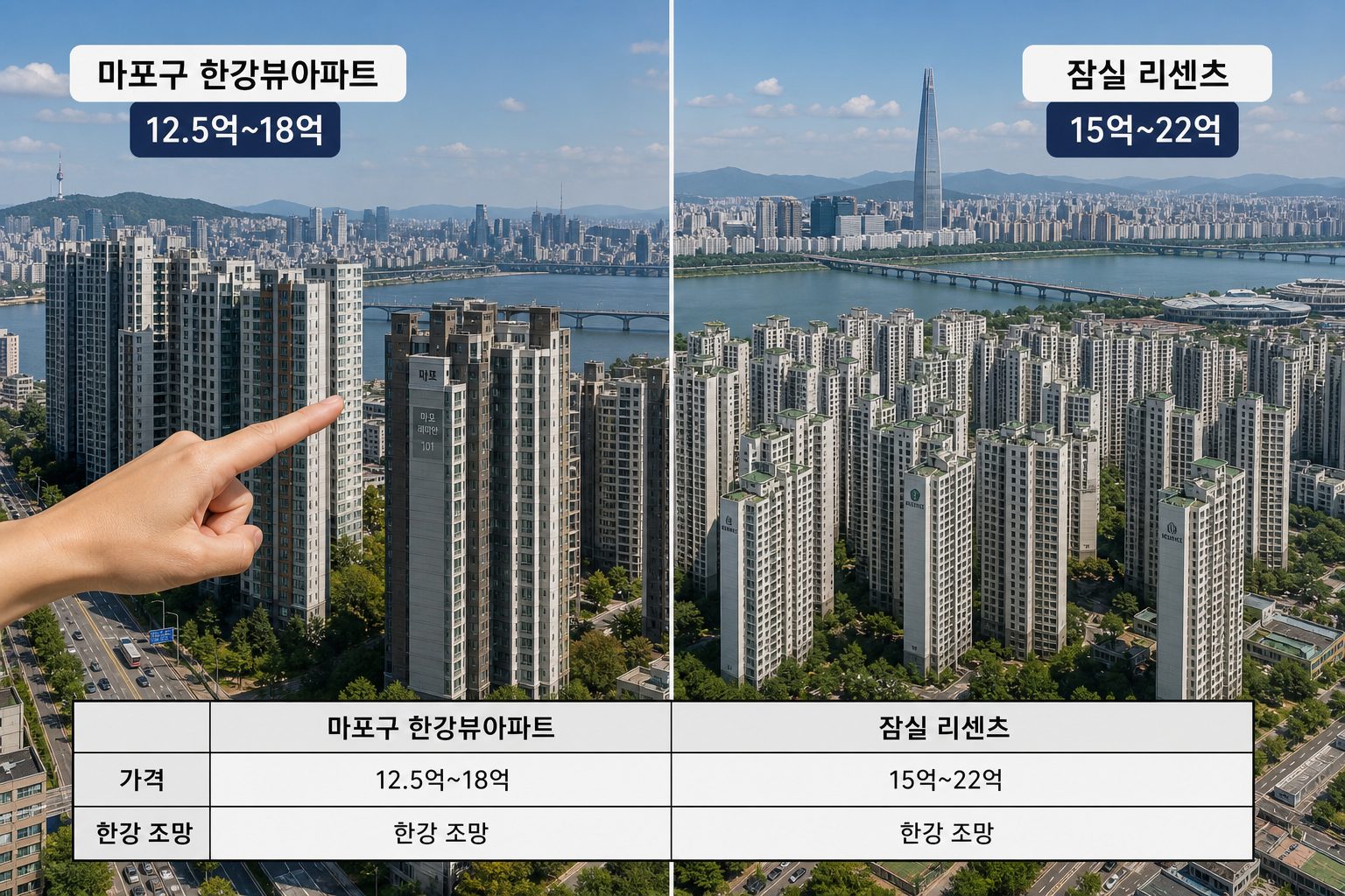 한강뷰아파트 마포구 매매 시세와 단지 비교