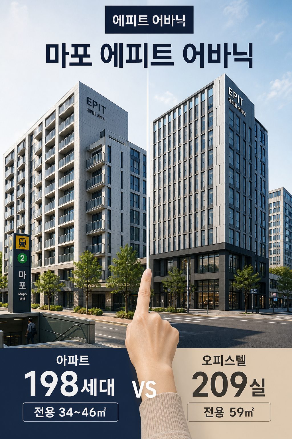 마포 에피트 어바닉 아파트와 오피스텔 구성 차이