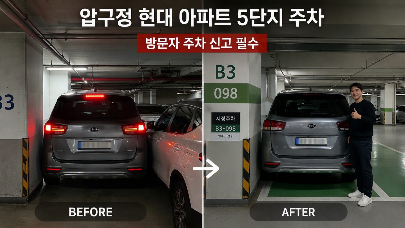 압구정 현대 아파트 5단지 주차 문의