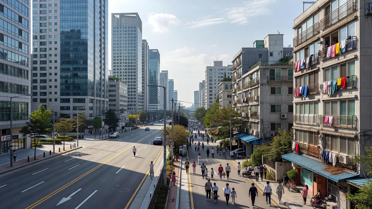 서울 부동산 가격이 지역에 따라 다른 모습을 담은 아파트 전경