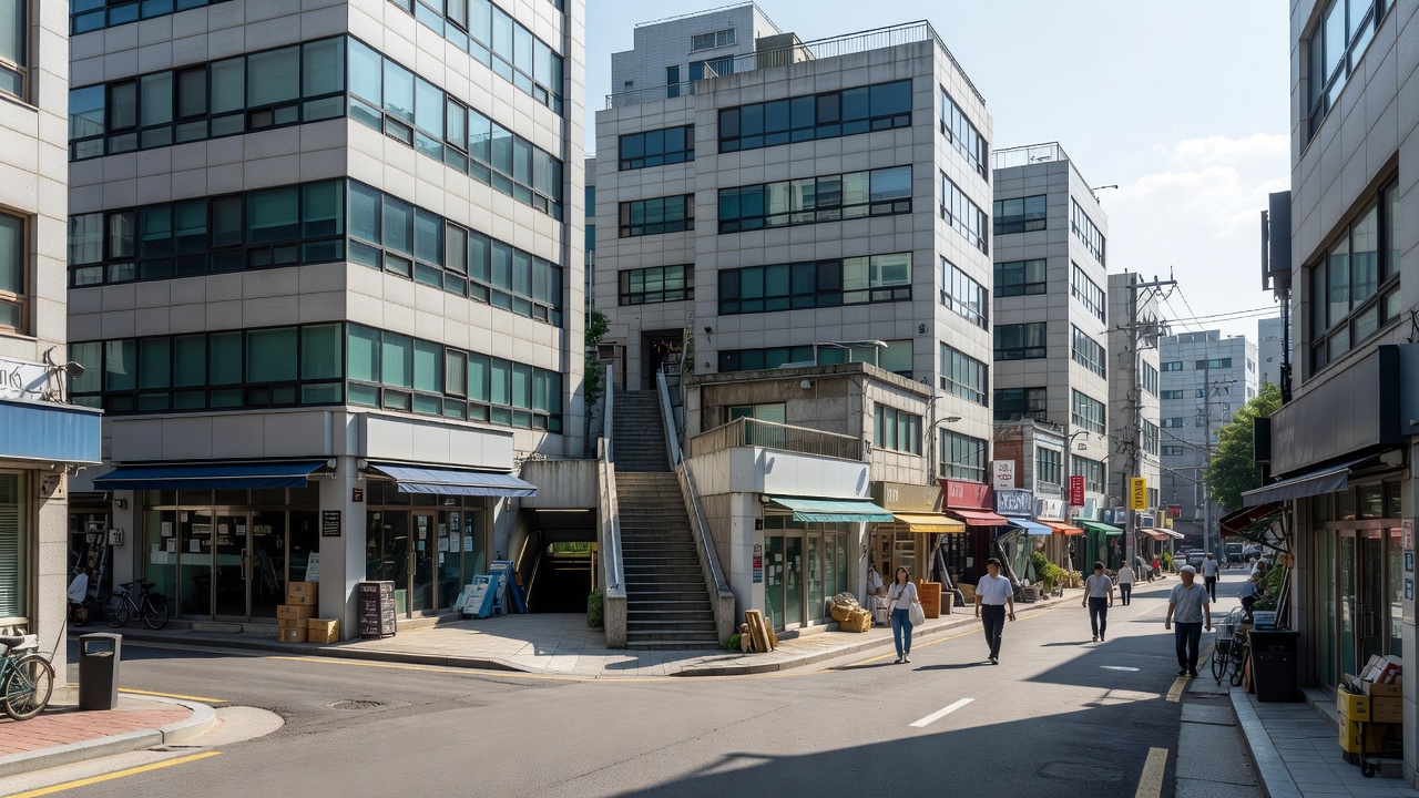 마포구청역 5번출구 근처 오피스텔 밀집 지역의 셀프 인쇄 장소
