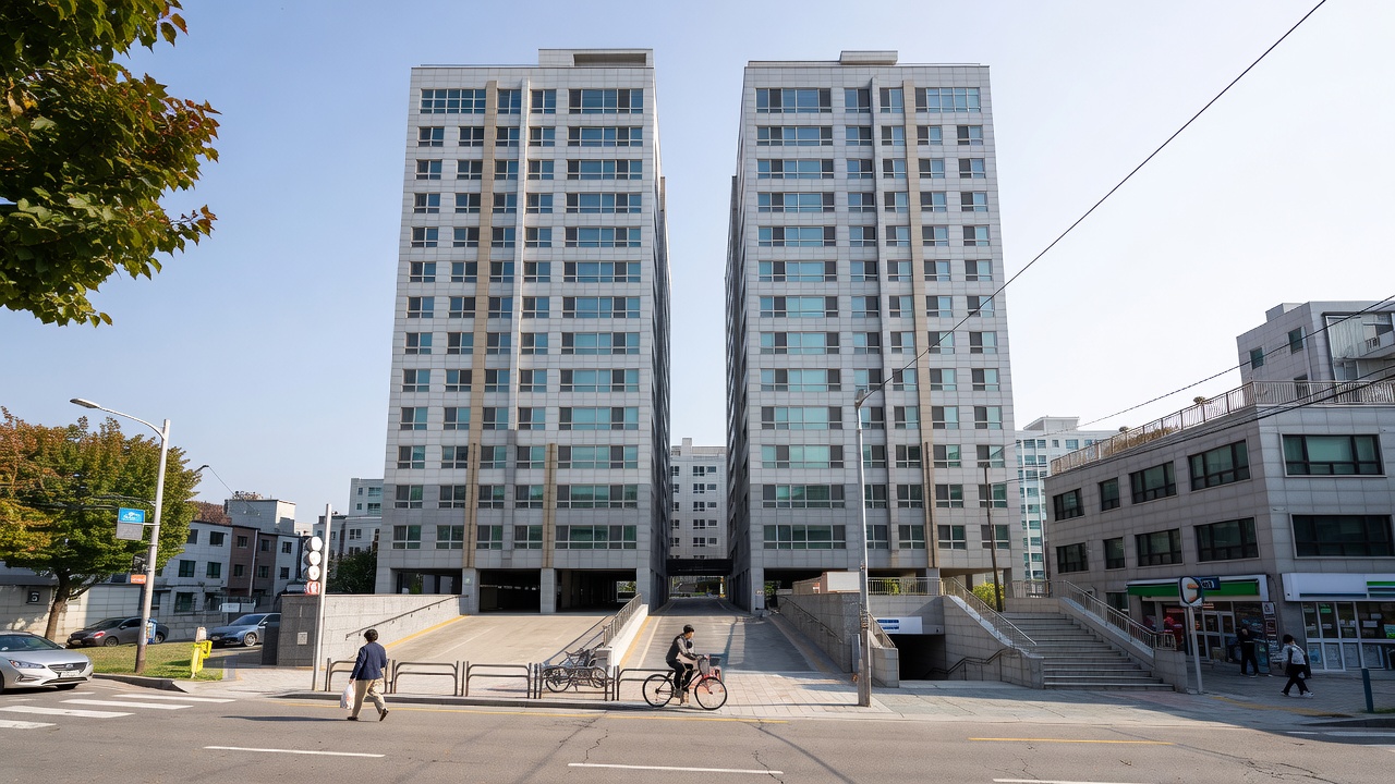 에피트 어바닉 아파트 2개 동 복합 단지 전경