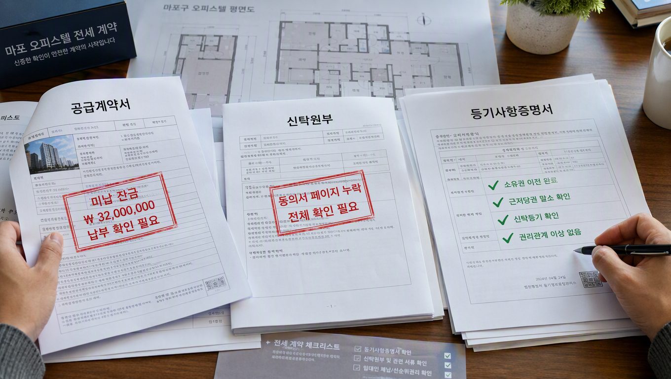 신축 오피스텔 전세 계약 깡통전세 위험 어떻게 확인하나요?
