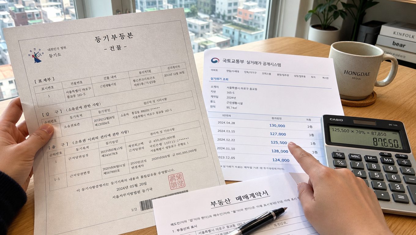 홍대 전세 계약 전 실거래가와 등기부등본으로 위험을 확인하는 방법 홍대부동산