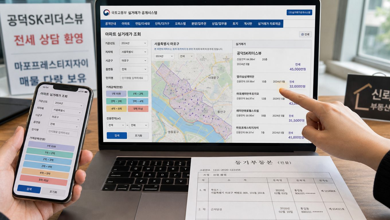 마포아파트 전세 실거래가 확인과 시세 판단 방법