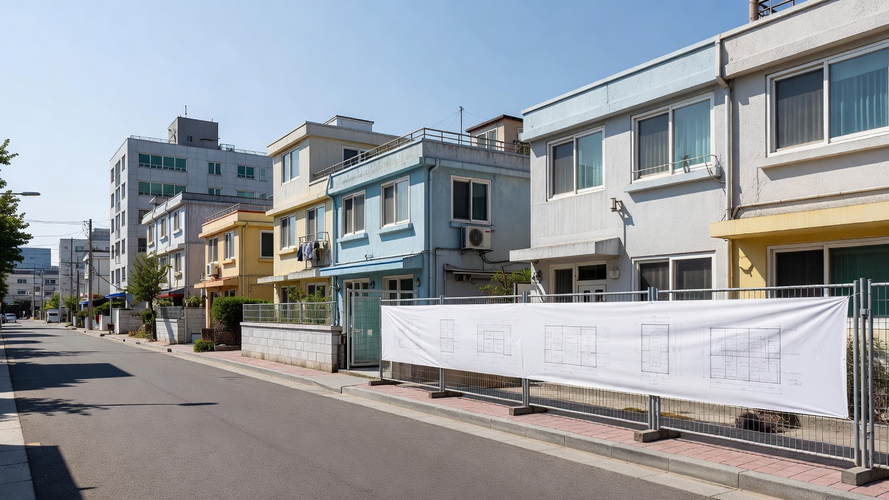 아현1구역 공공재개발 정비계획이 시작된 지역 거리