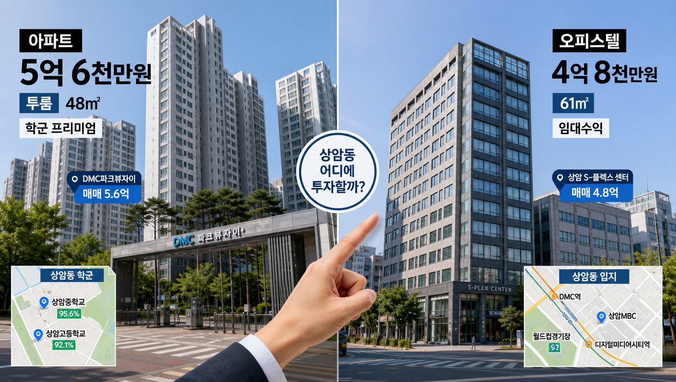 상암동부동산 아파트와 오피스텔 매물 비교와 선택 포인트